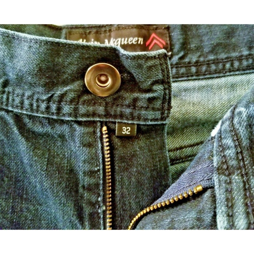 ALAIN MCQUEEN London Jeans Dark Blue Wash High Rise Sz 32 Tapered Leg - Picture 3 of 6